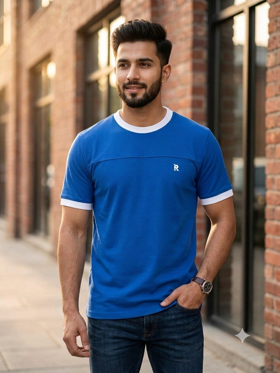 Red Cotton Men's Royal Blue Regular T-Shirt