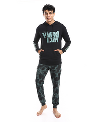mens winter pajamas from red cottonCasual and comfortable-black-1