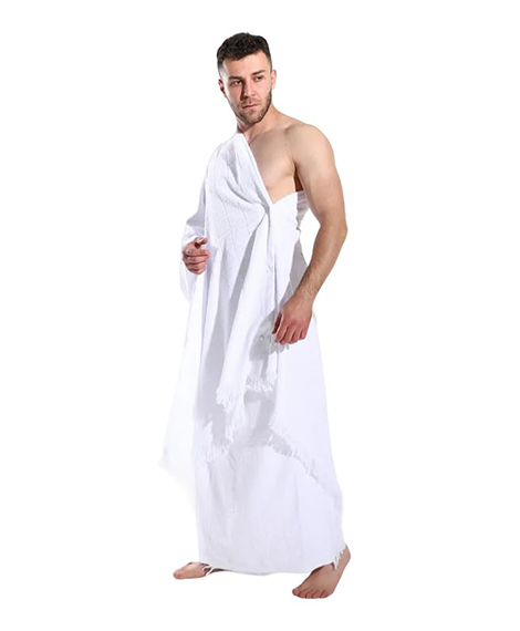 Cottonil-Premium Ihram Set For Hajj & Umrah - Men's Pure White Cotton Pilgrimage Attire