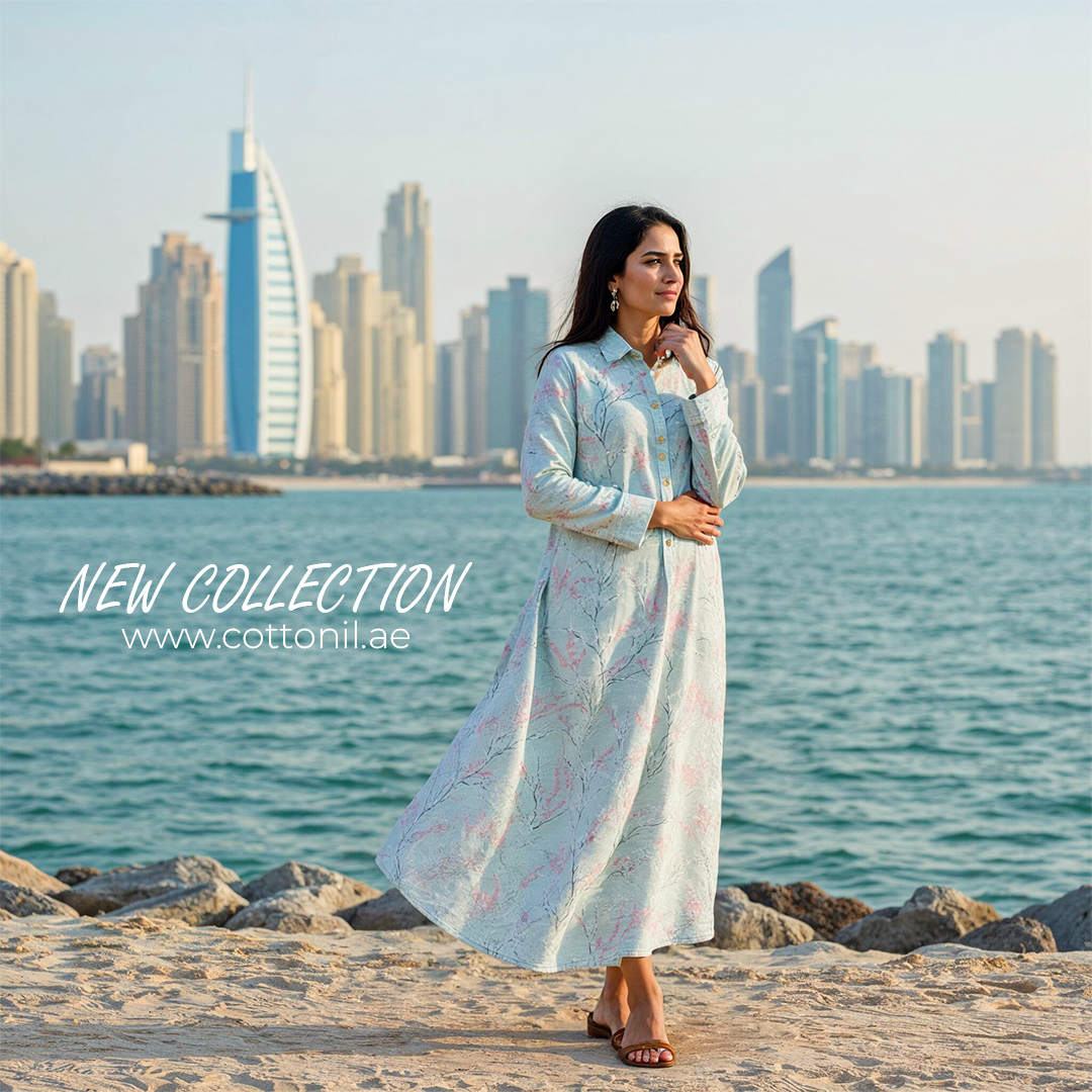 Elegant Striped Maxi Shirt Dress - Lite Blue