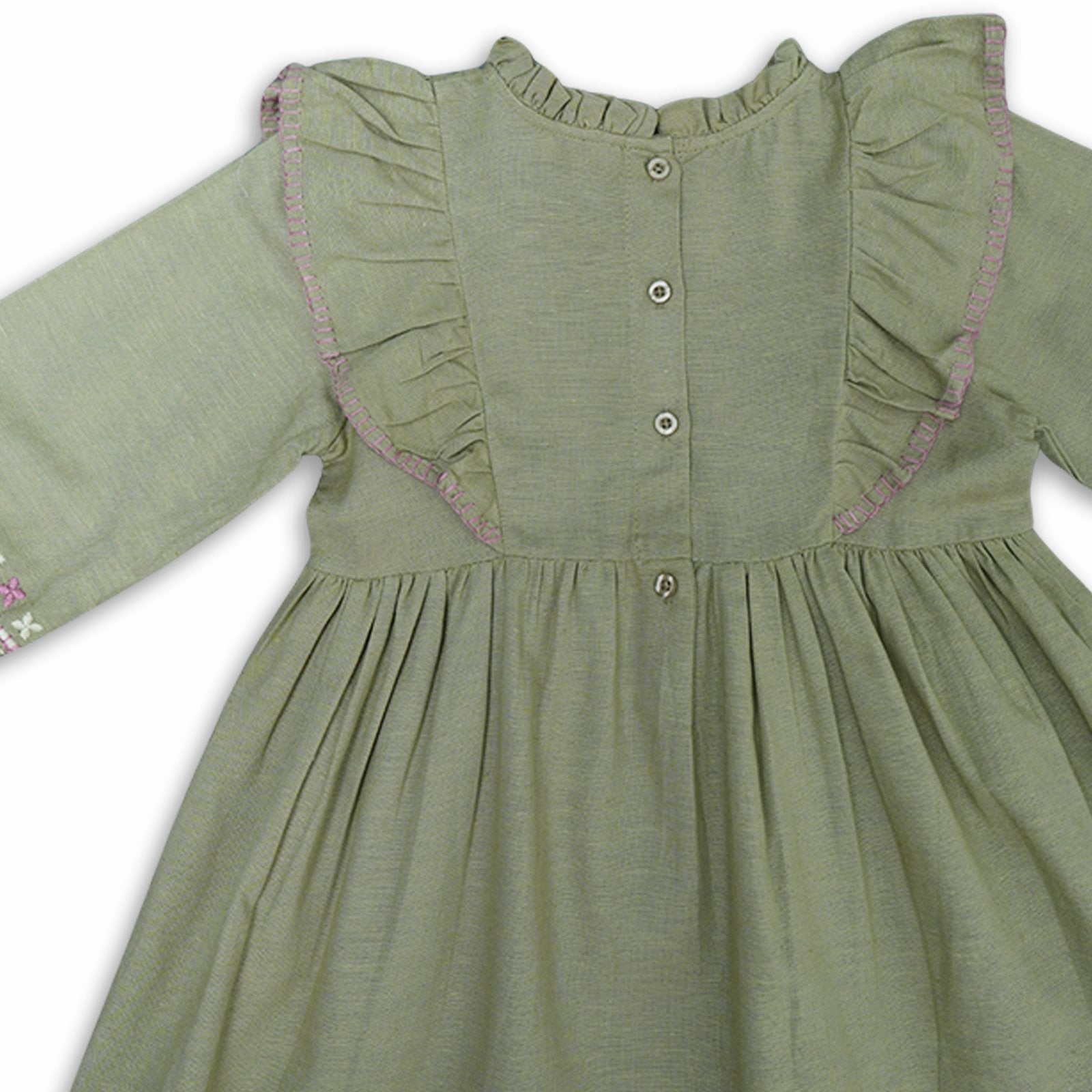 Embroidered Ruffle Dress