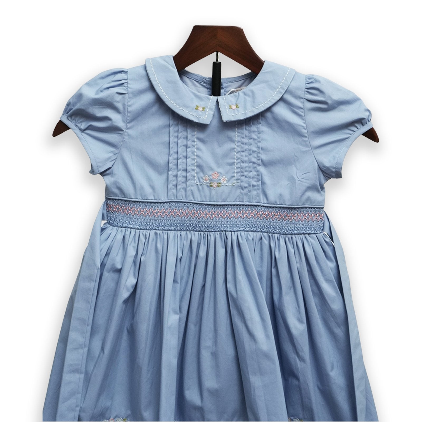 Blue Smocked Baby Dress