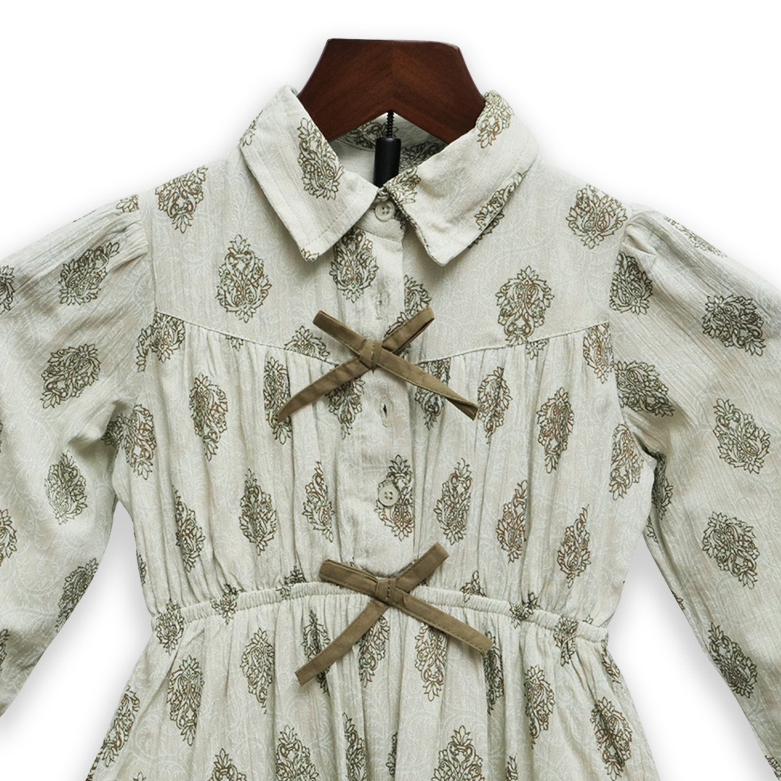 Leaf Print Collared Dress