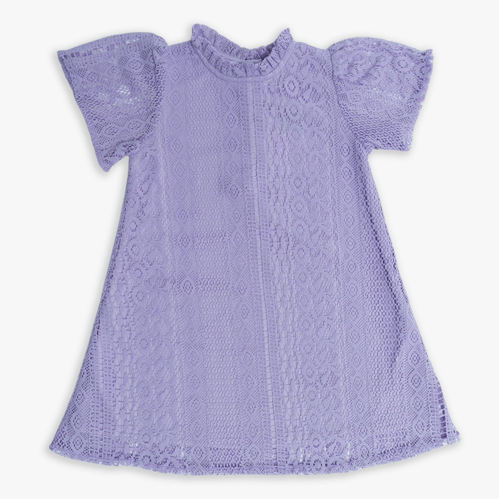 Lilac Lace High Neck Dress
