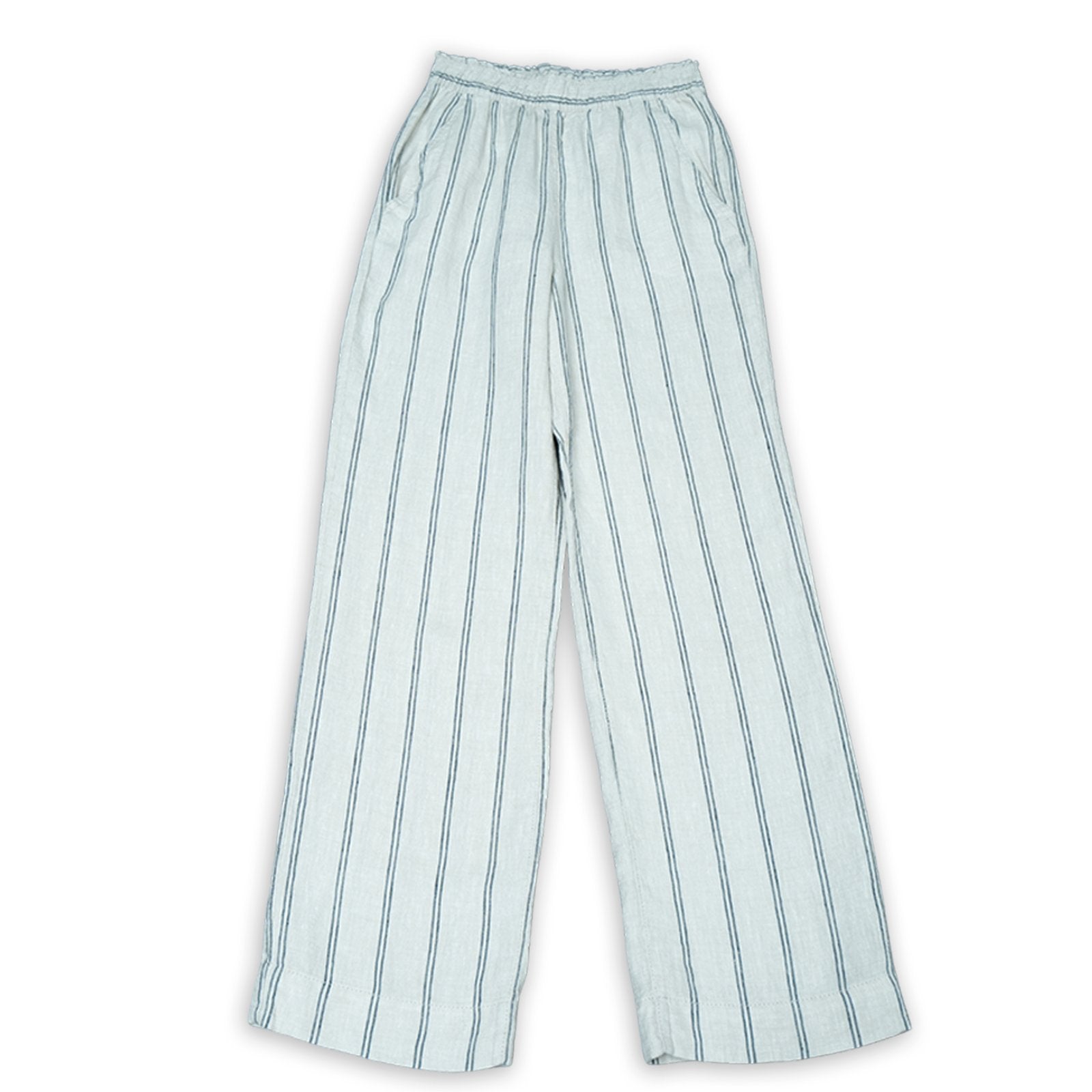 Linen Blend Wide-Leg Trousers