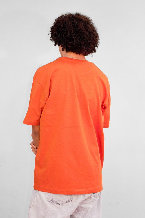 Men's Cotton oversized T-Shirt - Orange