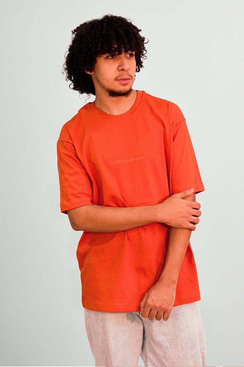 Men's Cotton oversized T-Shirt - Orange