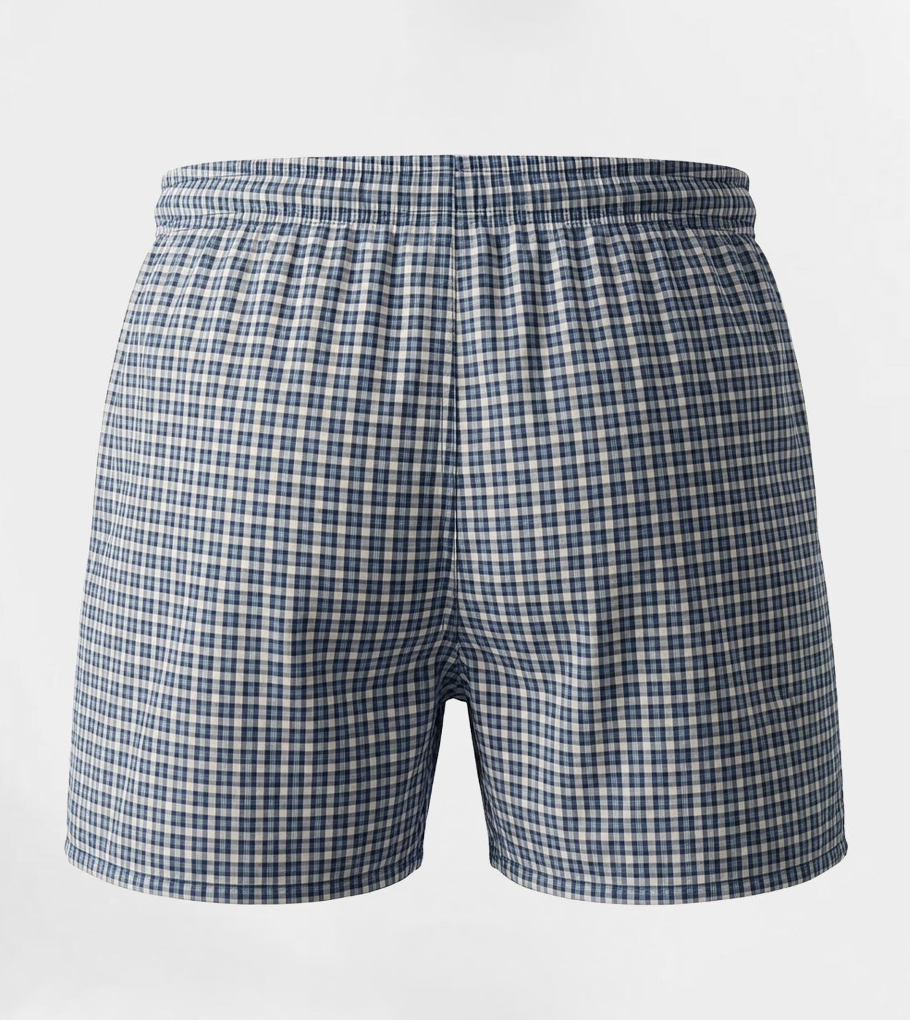 Men's Plaid Boxer, Stylish Lite Blue Comfy Made Cotton