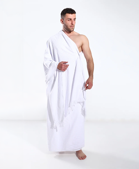 Cottonil-Premium Ihram Set For Hajj & Umrah - Men's Pure White Cotton Pilgrimage Attire