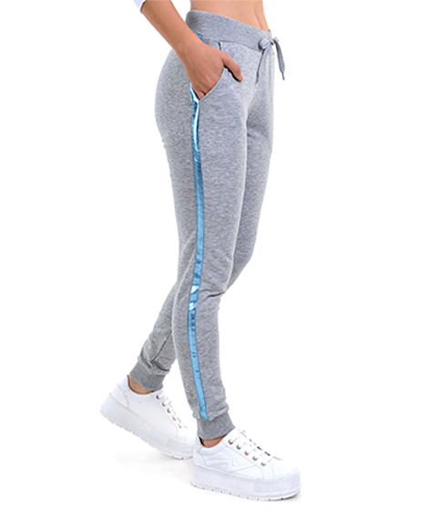 Joggy-6599 Womens Casual Sweatpants - Grey/Blue