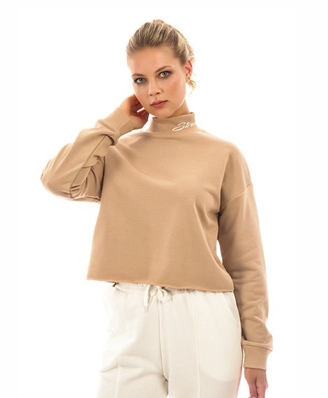 Joggy- 7653 Womens Winter Sweatshirt - Beige