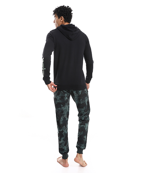 mens winter pajamas from red cottonCasual and comfortable-black