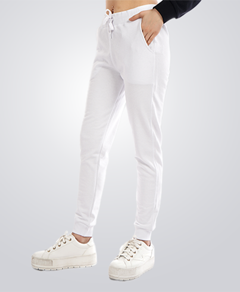 Joggy-5887 Womens Tracksuit Pants with Pockets- White