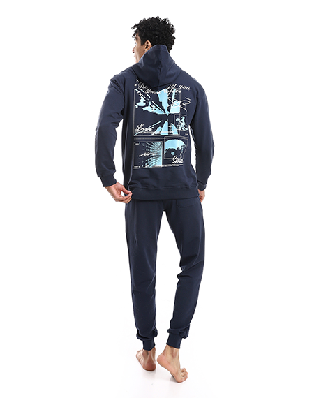 mens winter pajamas from red cottonCasual and comfortable-navy