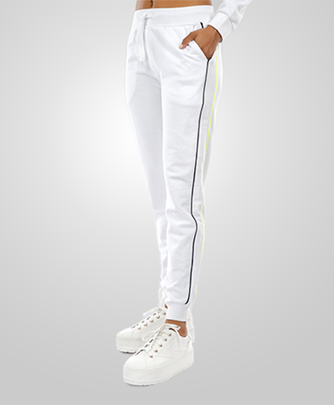 Joggy - Womens Joggers Pants Pockets Drawstring Running Sweatpants Lounge Workout Jogging - White